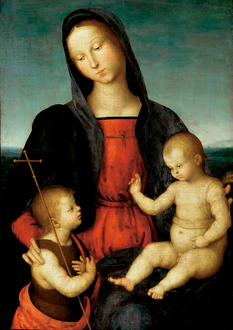   拉斐尔·桑西  Raffaello Santi— 圣母子和施洗者圣约翰 (5)